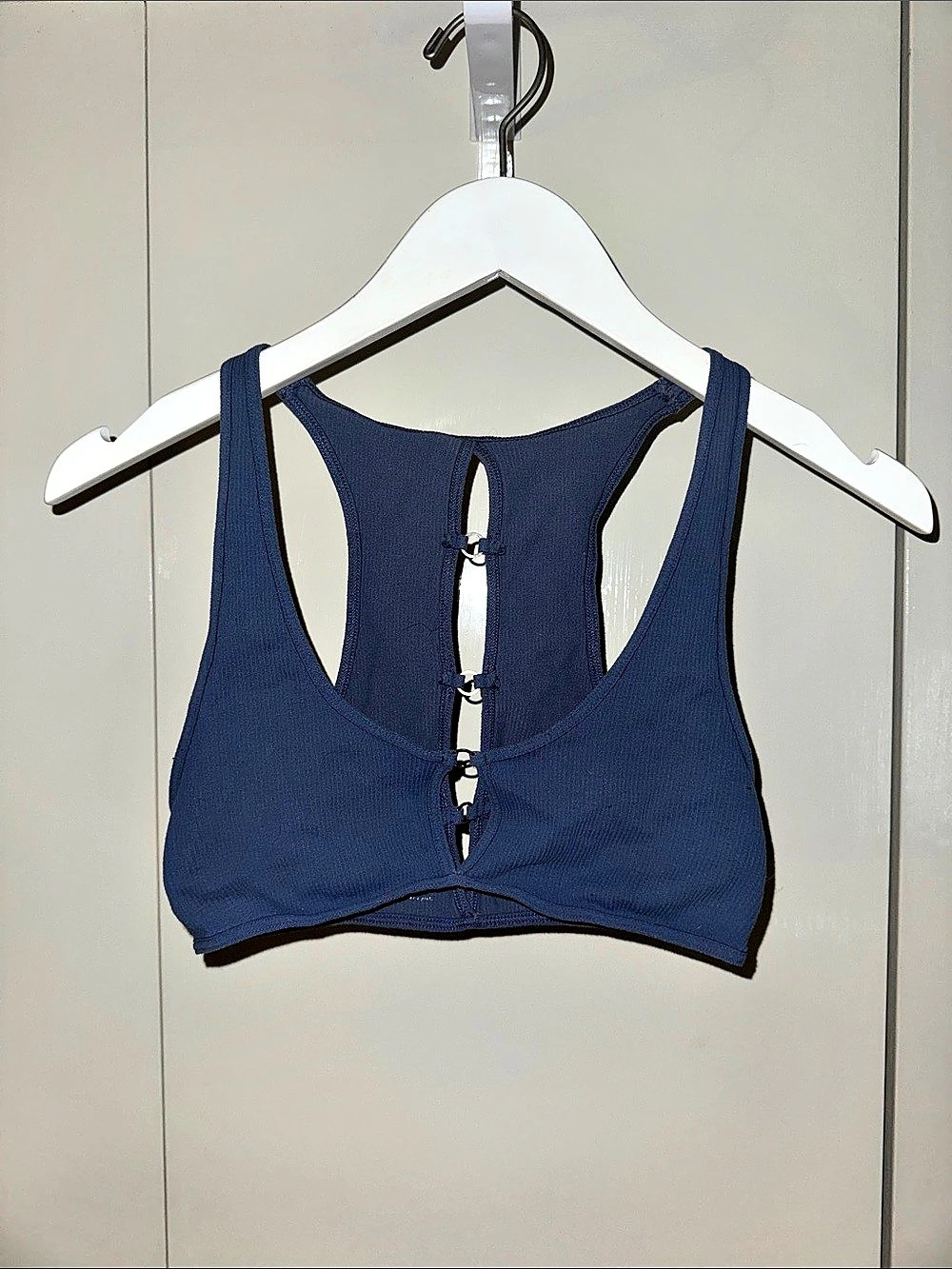 Cutout Crop Bra Top with Rings